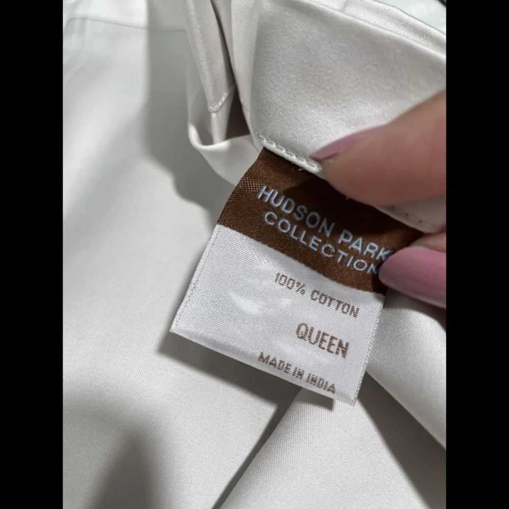 NIB [ Queen ] 600TC Cotton‎ Flat Sheet for Hudson Park in Silver